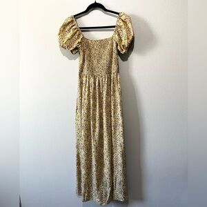 PIE IN THE SKY- Floral Yellow Maxi Dress Size M
